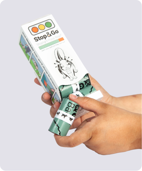 A green Stop & Go roll dispensing from the bottom of the box